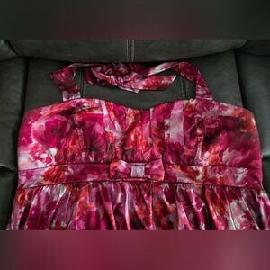 Torrid 22 Pink Floral Halter Dress